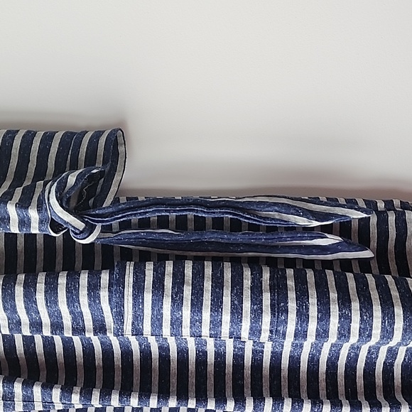 Simple by Suzanne Betro Long Striped Knit Duster Linen Blend Cardigan - Picture 3 of 8